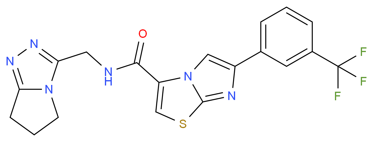 N-(6,7-dihydro-5H-pyrrolo[2,1-c][1,2,4]triazol-3-ylmethyl)-6-[3-(trifluoromethyl)phenyl]imidazo[2,1-b][1,3]thiazole-3-carboxamide_分子结构_CAS_)