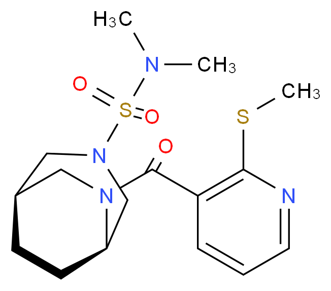(1R*,5R*)-N,N-dimethyl-6-{[2-(methylthio)pyridin-3-yl]carbonyl}-3,6-diazabicyclo[3.2.2]nonane-3-sulfonamide_分子结构_CAS_)
