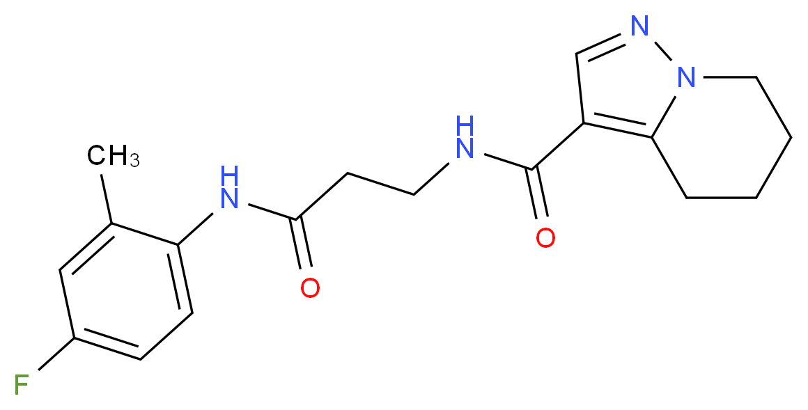 N-{3-[(4-fluoro-2-methylphenyl)amino]-3-oxopropyl}-4,5,6,7-tetrahydropyrazolo[1,5-a]pyridine-3-carboxamide_分子结构_CAS_)