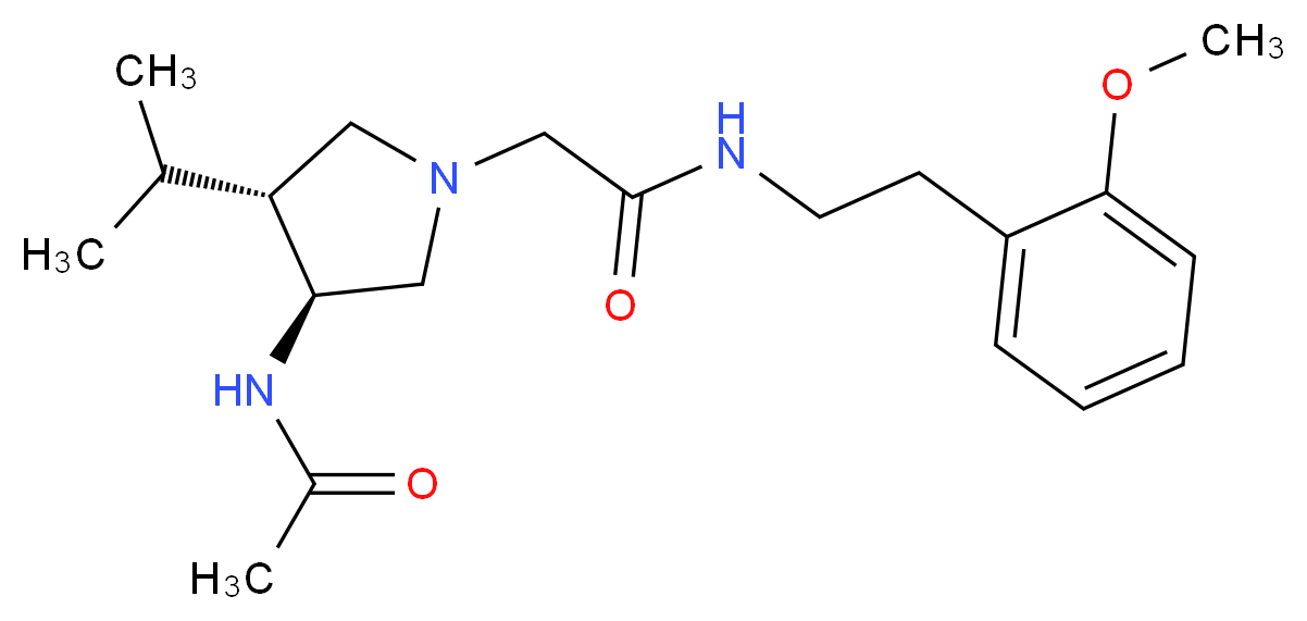 2-[(3S*,4R*)-3-(acetylamino)-4-isopropyl-1-pyrrolidinyl]-N-[2-(2-methoxyphenyl)ethyl]acetamide_分子结构_CAS_)