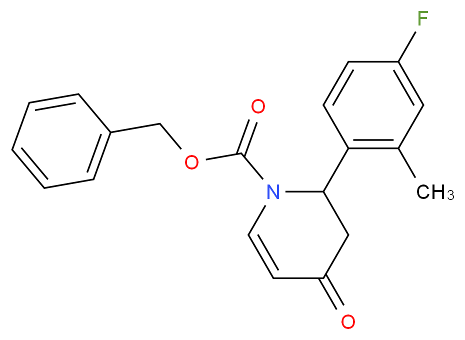 benzyl 2-(4-fluoro-2-methylphenyl)-4-oxo-1,2,3,4-tetrahydropyridine-1-carboxylate_分子结构_CAS_414909-98-1