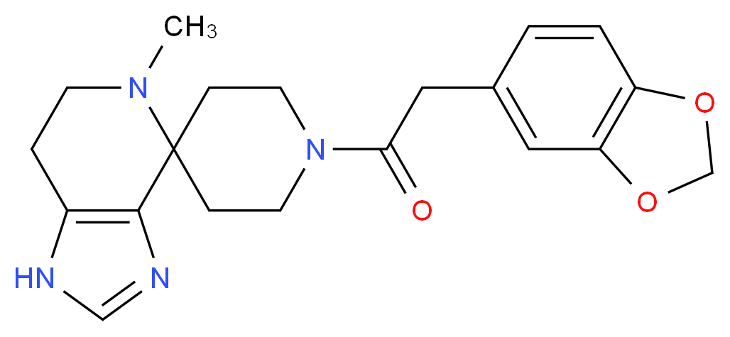 1'-(1,3-benzodioxol-5-ylacetyl)-5-methyl-1,5,6,7-tetrahydrospiro[imidazo[4,5-c]pyridine-4,4'-piperidine]_分子结构_CAS_)