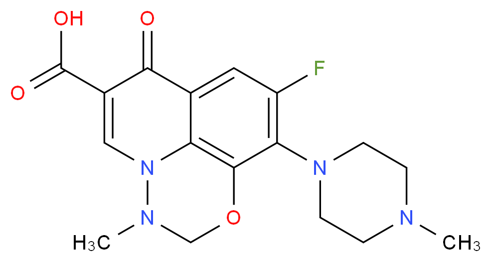 7-fluoro-2-methyl-6-(4-methylpiperazin-1-yl)-10-oxo-4-oxa-1,2-diazatricyclo[7.3.1.0^{5,13}]trideca-5(13),6,8,11-tetraene-11-carboxylic acid_分子结构_CAS_115550-35-1