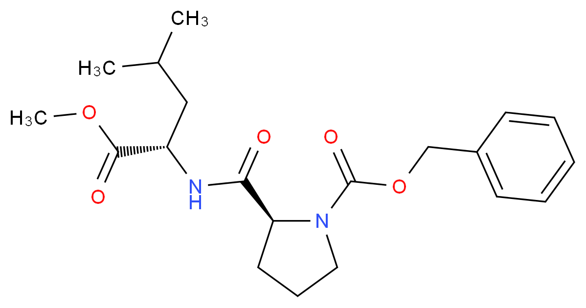 benzyl (2S)-2-{[(2S)-1-methoxy-4-methyl-1-oxopentan-2-yl]carbamoyl}pyrrolidine-1-carboxylate_分子结构_CAS_2873-37-2
