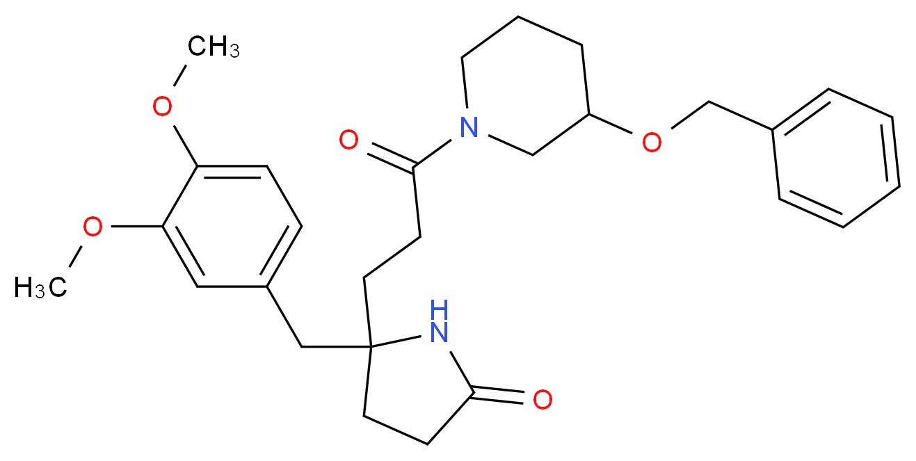 5-{3-[3-(benzyloxy)-1-piperidinyl]-3-oxopropyl}-5-(3,4-dimethoxybenzyl)-2-pyrrolidinone_分子结构_CAS_)