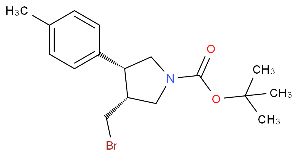 (3S,4R)-tert-butyl 3-(bromomethyl)-4-p-tolylpyrrolidine-1-carboxylate_分子结构_CAS_1260613-51-1)