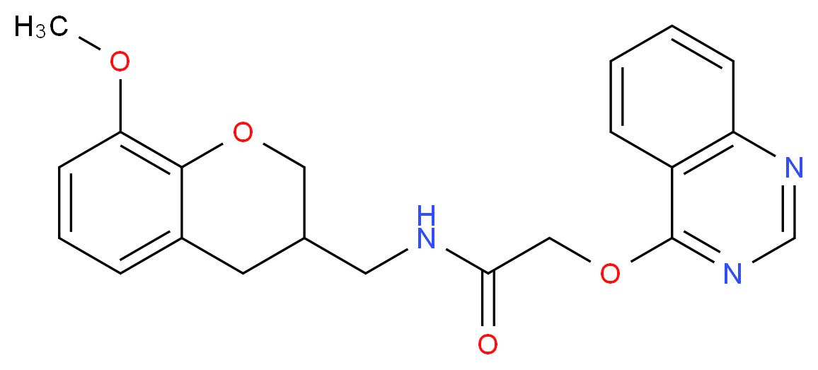 N-[(8-methoxy-3,4-dihydro-2H-chromen-3-yl)methyl]-2-(quinazolin-4-yloxy)acetamide_分子结构_CAS_)