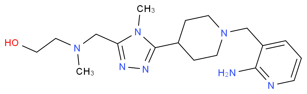 2-[[(5-{1-[(2-aminopyridin-3-yl)methyl]piperidin-4-yl}-4-methyl-4H-1,2,4-triazol-3-yl)methyl](methyl)amino]ethanol_分子结构_CAS_)