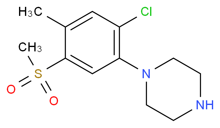 1-[2-(Chloro-4-methyl-5-(methylsulphonyl)phenyl]piperazine_分子结构_CAS_)