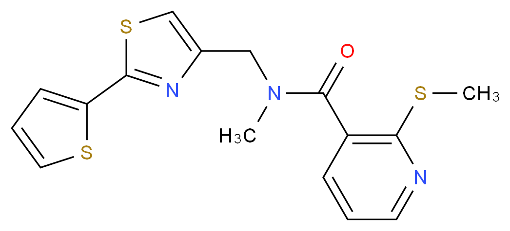 N-methyl-2-(methylthio)-N-{[2-(2-thienyl)-1,3-thiazol-4-yl]methyl}nicotinamide_分子结构_CAS_)