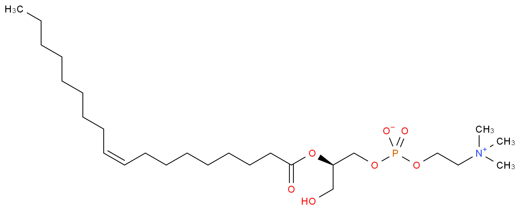 (2-{[(2R)-3-hydroxy-2-[(9Z)-octadec-9-enoyloxy]propyl phosphonato]oxy}ethyl)trimethylazanium_分子结构_CAS_22248-65-3