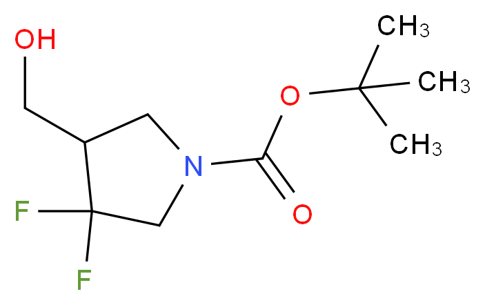 tert-butyl 3,3-difluoro-4-(hydroxymethyl)pyrrolidine-1-carboxylate_分子结构_CAS_1260852-42-3