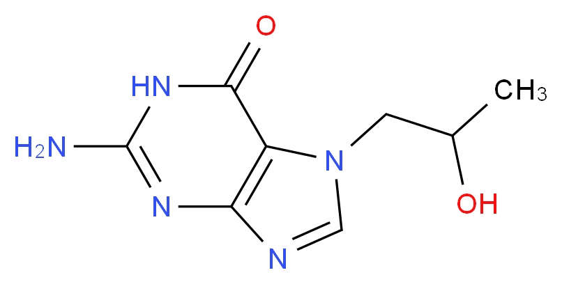 2-amino-7-(2-hydroxypropyl)-6,7-dihydro-1H-purin-6-one_分子结构_CAS_56247-84-8