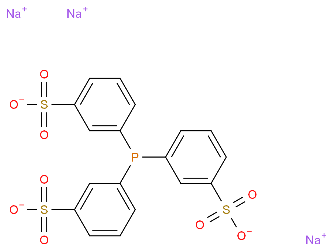 trisodium 3-[bis(3-sulfonatophenyl)phosphanyl]benzene-1-sulfonate_分子结构_CAS_63995-70-0