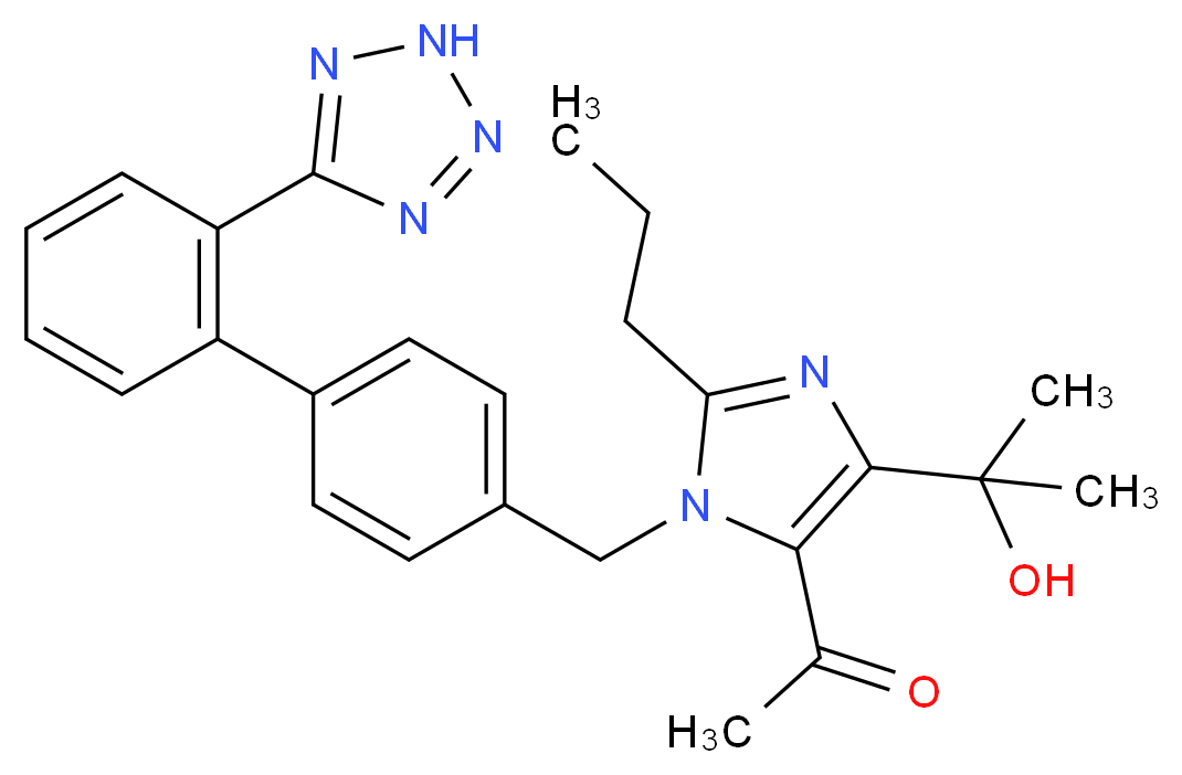 1-[4-(2-hydroxypropan-2-yl)-2-propyl-1-({4-[2-(2H-1,2,3,4-tetrazol-5-yl)phenyl]phenyl}methyl)-1H-imidazol-5-yl]ethan-1-one_分子结构_CAS_1227626-45-0