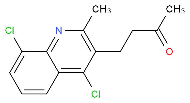 4-(4,8-dichloro-2-methylquinolin-3-yl)butan-2-one_分子结构_CAS_64375-69-5)