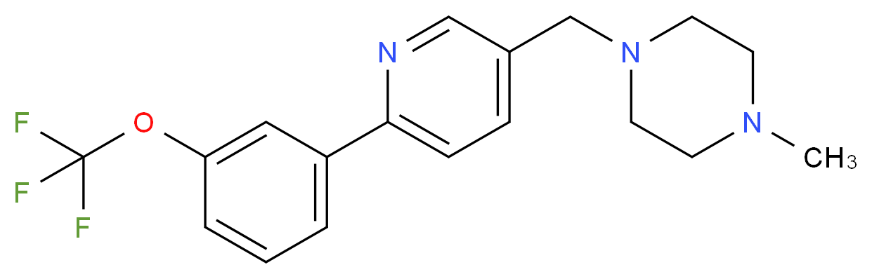 1-methyl-4-({6-[3-(trifluoromethoxy)phenyl]pyridin-3-yl}methyl)piperazine_分子结构_CAS_)