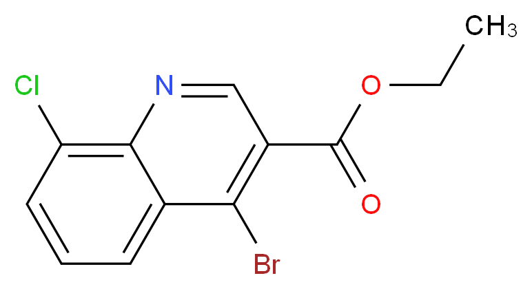 4-BROMO-8-CHLOROQUINOLINE-3-CARBOXYLIC ACID ETHYL ESTER_分子结构_CAS_927800-77-9)