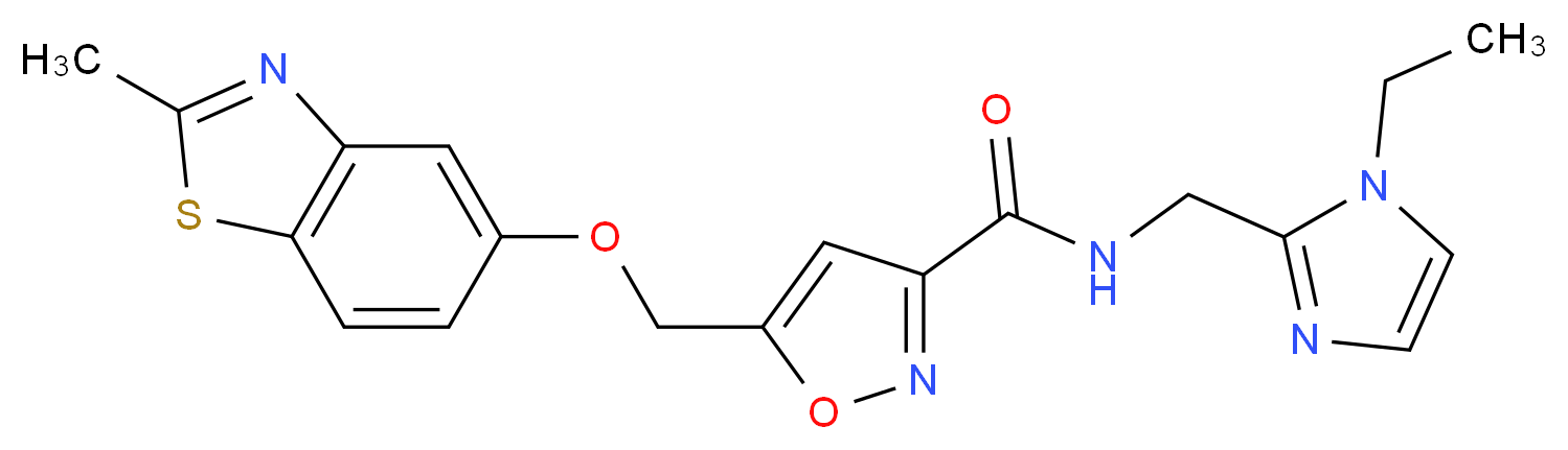 N-[(1-ethyl-1H-imidazol-2-yl)methyl]-5-{[(2-methyl-1,3-benzothiazol-5-yl)oxy]methyl}-3-isoxazolecarboxamide_分子结构_CAS_)