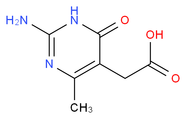 (2-Amino-4-methyl-6-oxo-1,6-dihydro-pyrimidin-5-yl)-acetic acid_分子结构_CAS_)