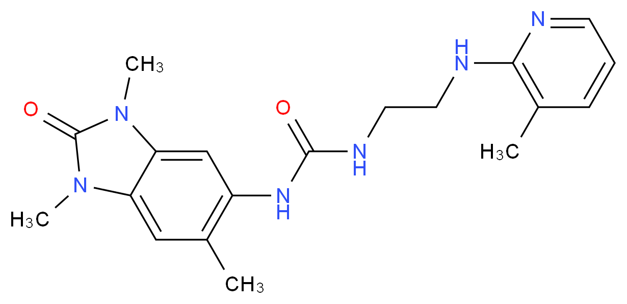 N-{2-[(3-methylpyridin-2-yl)amino]ethyl}-N'-(1,3,6-trimethyl-2-oxo-2,3-dihydro-1H-benzimidazol-5-yl)urea_分子结构_CAS_)