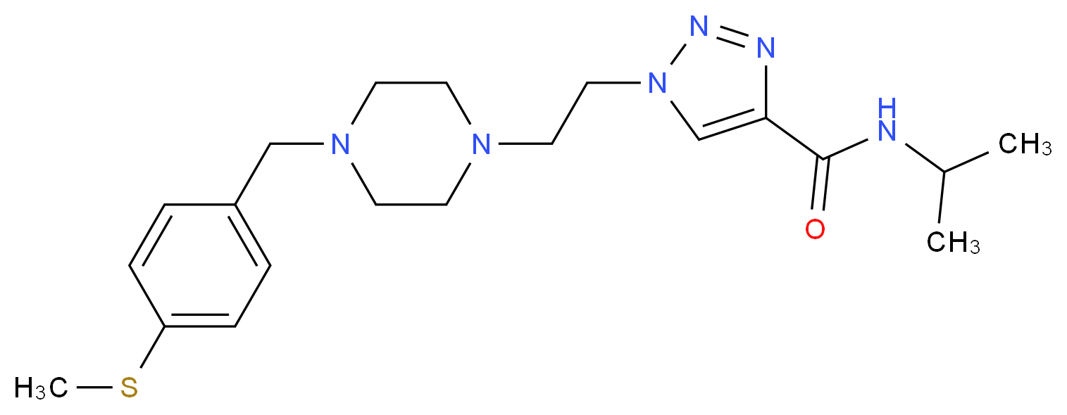 N-isopropyl-1-(2-{4-[4-(methylthio)benzyl]-1-piperazinyl}ethyl)-1H-1,2,3-triazole-4-carboxamide_分子结构_CAS_)