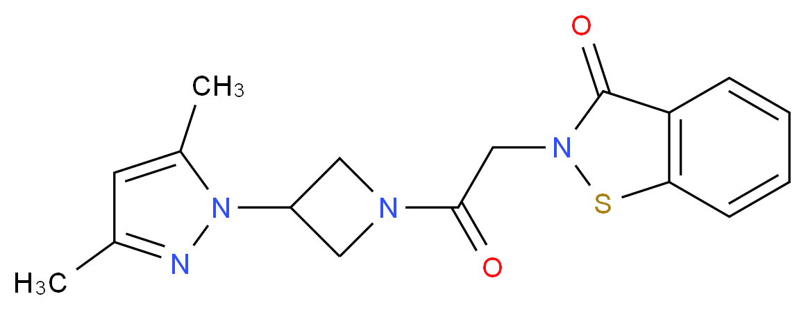 2-{2-[3-(3,5-dimethyl-1H-pyrazol-1-yl)azetidin-1-yl]-2-oxoethyl}-1,2-benzisothiazol-3(2H)-one_分子结构_CAS_)