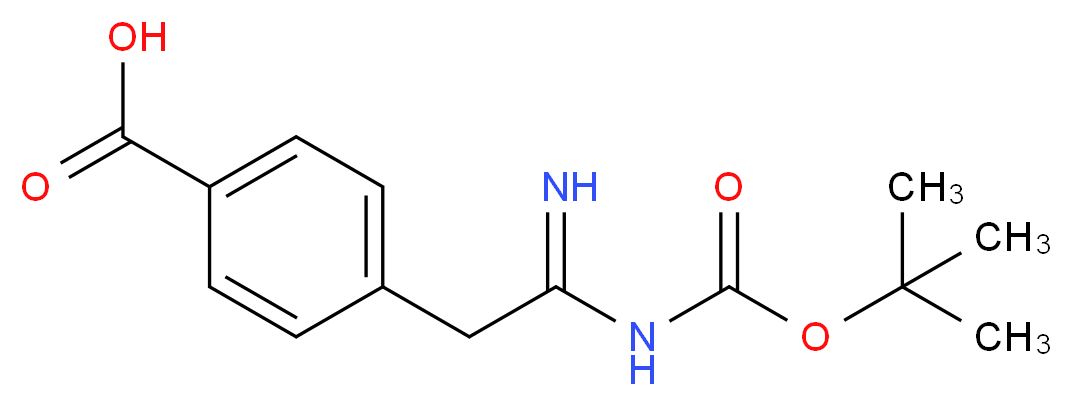 4-(2-tert-Butoxycarbonylamino-2-imino-ethyl)-benzoic acid_分子结构_CAS_153074-92-1)