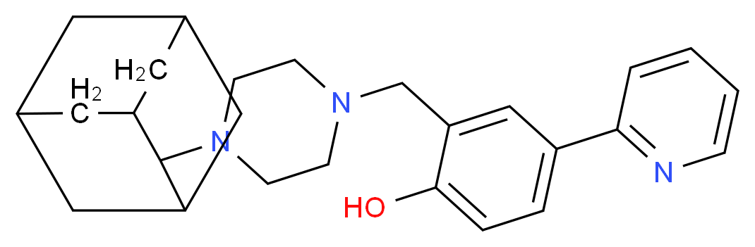 2-{[4-(2-adamantyl)-1-piperazinyl]methyl}-4-(2-pyridinyl)phenol_分子结构_CAS_)
