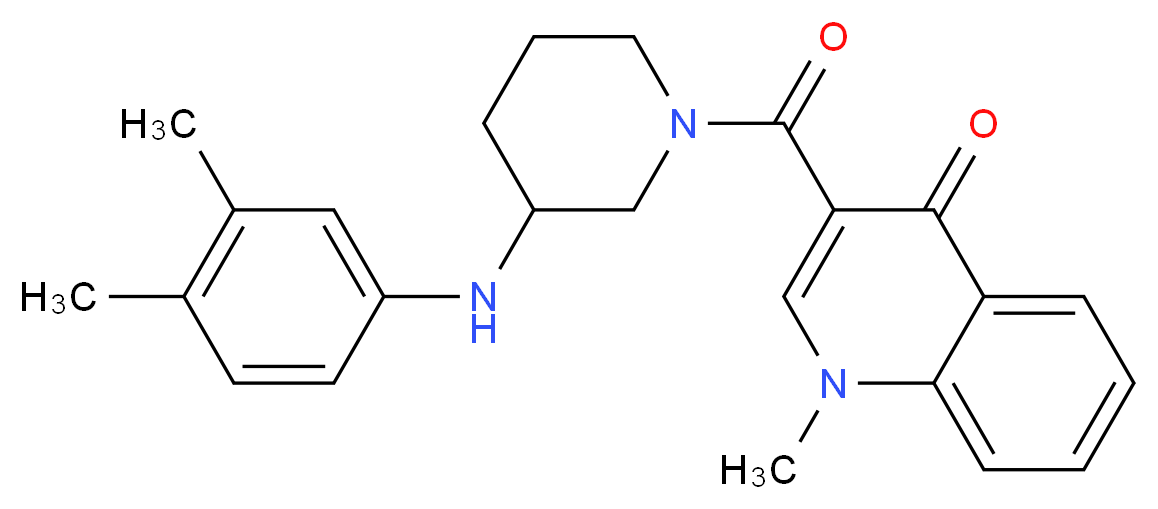 3-({3-[(3,4-dimethylphenyl)amino]-1-piperidinyl}carbonyl)-1-methyl-4(1H)-quinolinone_分子结构_CAS_)