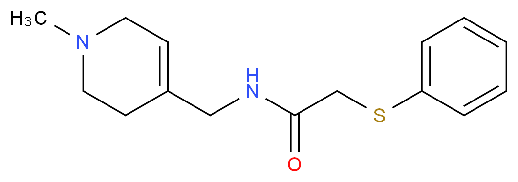 N-[(1-methyl-1,2,3,6-tetrahydropyridin-4-yl)methyl]-2-(phenylthio)acetamide_分子结构_CAS_)