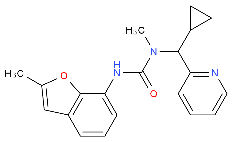 N-[cyclopropyl(pyridin-2-yl)methyl]-N-methyl-N'-(2-methyl-1-benzofuran-7-yl)urea_分子结构_CAS_)