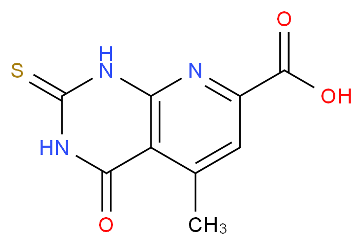 5-methyl-4-oxo-2-thioxo-1,2,3,4-tetrahydropyrido[2,3-d]pyrimidine-7-carboxylic acid_分子结构_CAS_)
