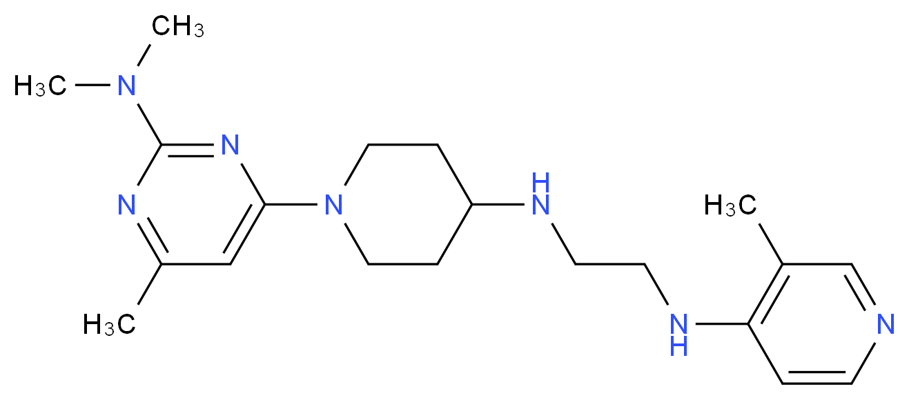 N-{1-[2-(dimethylamino)-6-methylpyrimidin-4-yl]piperidin-4-yl}-N'-(3-methylpyridin-4-yl)ethane-1,2-diamine_分子结构_CAS_)
