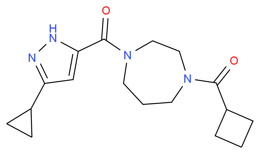 1-(cyclobutylcarbonyl)-4-[(3-cyclopropyl-1H-pyrazol-5-yl)carbonyl]-1,4-diazepane_分子结构_CAS_)