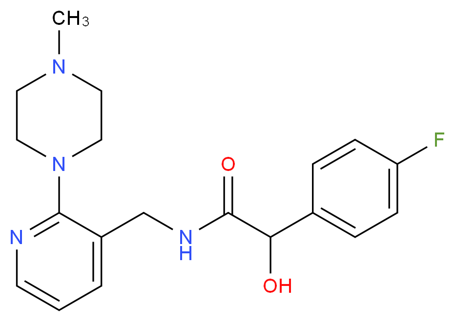 2-(4-fluorophenyl)-2-hydroxy-N-{[2-(4-methylpiperazin-1-yl)pyridin-3-yl]methyl}acetamide_分子结构_CAS_)