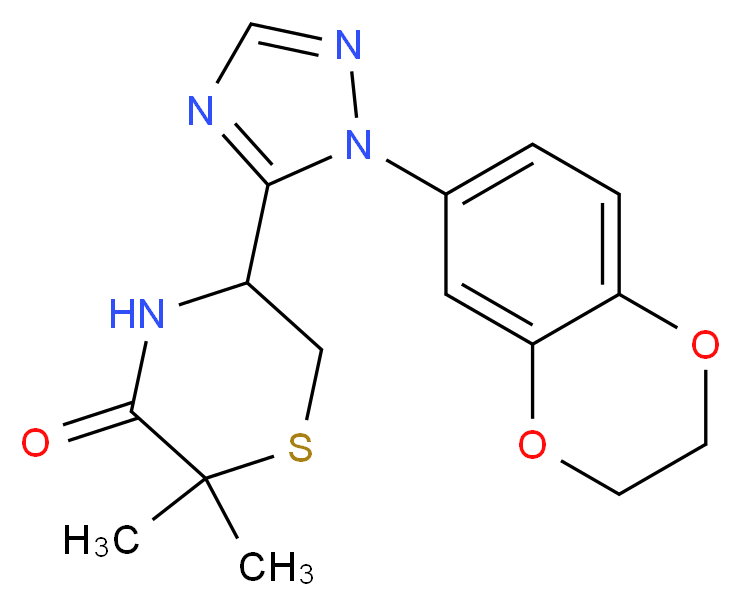 5-[1-(2,3-dihydro-1,4-benzodioxin-6-yl)-1H-1,2,4-triazol-5-yl]-2,2-dimethylthiomorpholin-3-one_分子结构_CAS_)
