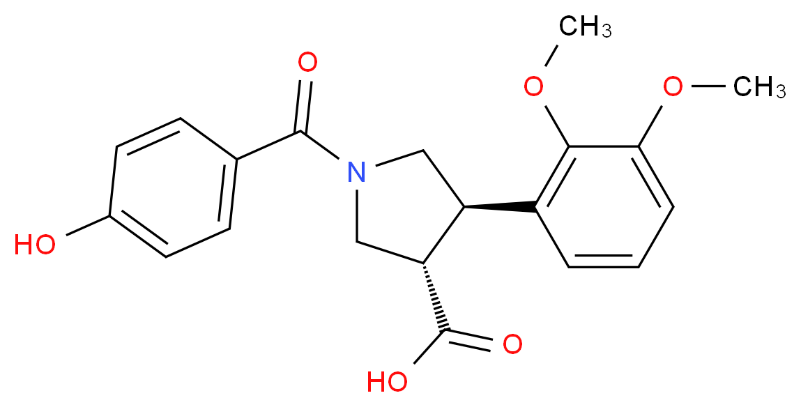(3S*,4R*)-4-(2,3-dimethoxyphenyl)-1-(4-hydroxybenzoyl)pyrrolidine-3-carboxylic acid_分子结构_CAS_)