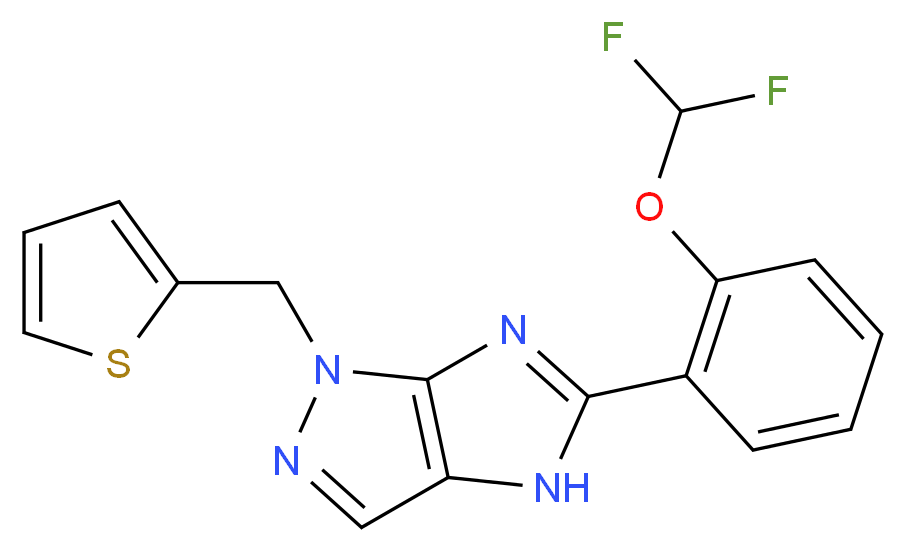 5-[2-(difluoromethoxy)phenyl]-1-(2-thienylmethyl)-1,4-dihydroimidazo[4,5-c]pyrazole_分子结构_CAS_)