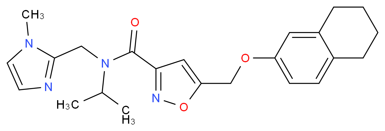 N-isopropyl-N-[(1-methyl-1H-imidazol-2-yl)methyl]-5-[(5,6,7,8-tetrahydro-2-naphthalenyloxy)methyl]-3-isoxazolecarboxamide_分子结构_CAS_)