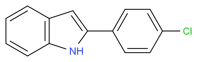 2-p-CHLOROPHENYL INDOLE_分子结构_CAS_1211-35-4)