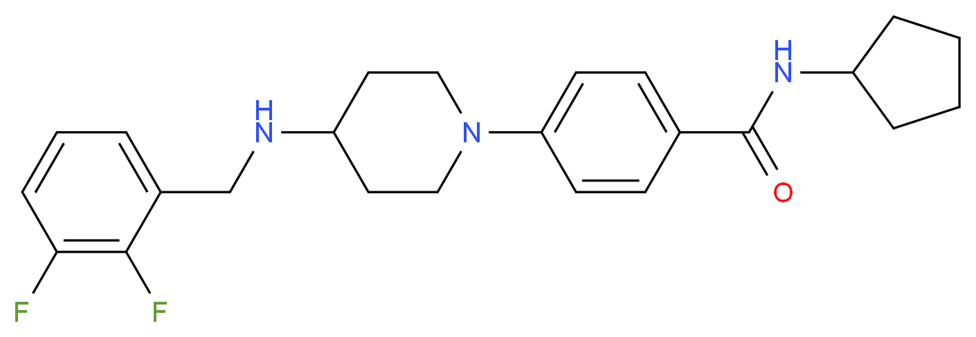 N-cyclopentyl-4-{4-[(2,3-difluorobenzyl)amino]-1-piperidinyl}benzamide_分子结构_CAS_)