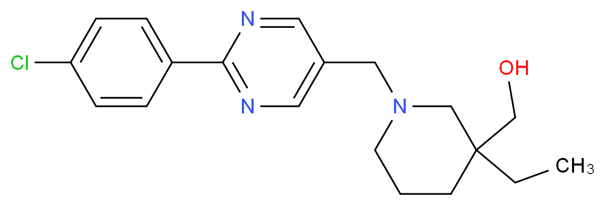 (1-{[2-(4-chlorophenyl)pyrimidin-5-yl]methyl}-3-ethylpiperidin-3-yl)methanol_分子结构_CAS_)
