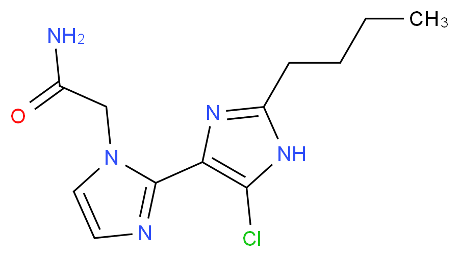 2-(2'-butyl-5'-chloro-1H,1'H-2,4'-biimidazol-1-yl)acetamide_分子结构_CAS_)