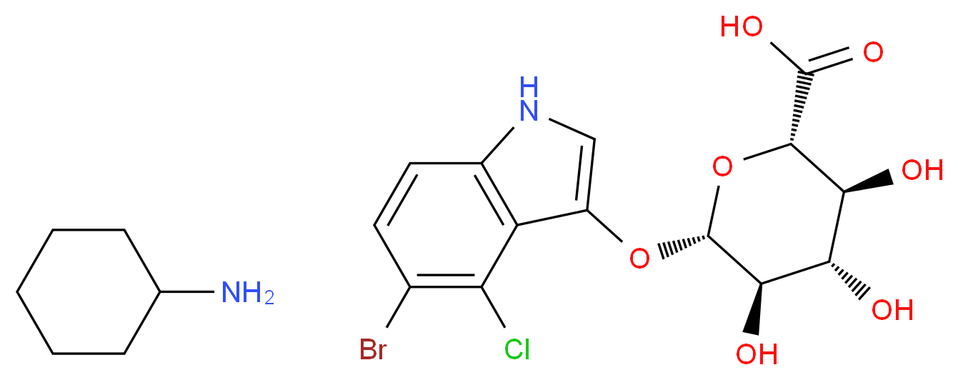 5-溴-4-氯-3-吲哚基-β-D-葡萄糖醛酸苷环己基胺盐_分子结构_CAS_18656-96-7)