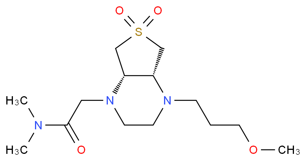 2-[(4aR*,7aS*)-4-(3-methoxypropyl)-6,6-dioxidohexahydrothieno[3,4-b]pyrazin-1(2H)-yl]-N,N-dimethylacetamide_分子结构_CAS_)