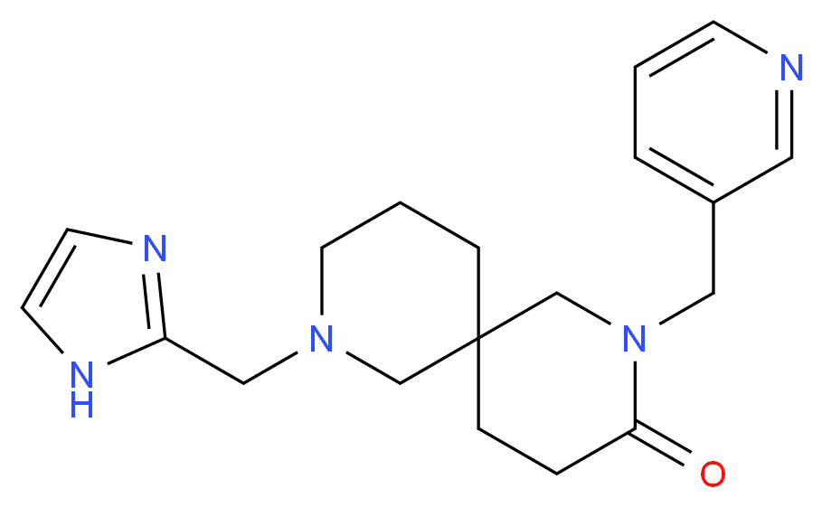 8-(1H-imidazol-2-ylmethyl)-2-(pyridin-3-ylmethyl)-2,8-diazaspiro[5.5]undecan-3-one_分子结构_CAS_)