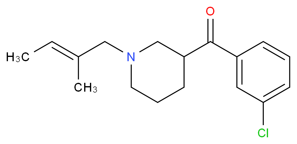 (3-chlorophenyl){1-[(2E)-2-methyl-2-buten-1-yl]-3-piperidinyl}methanone_分子结构_CAS_)