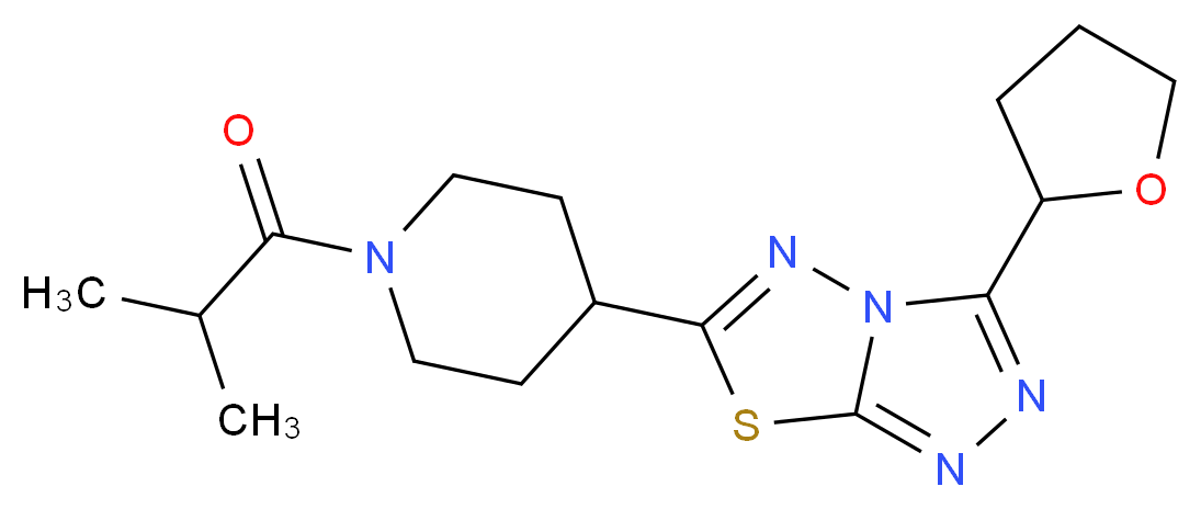 6-(1-isobutyrylpiperidin-4-yl)-3-(tetrahydrofuran-2-yl)[1,2,4]triazolo[3,4-b][1,3,4]thiadiazole_分子结构_CAS_)