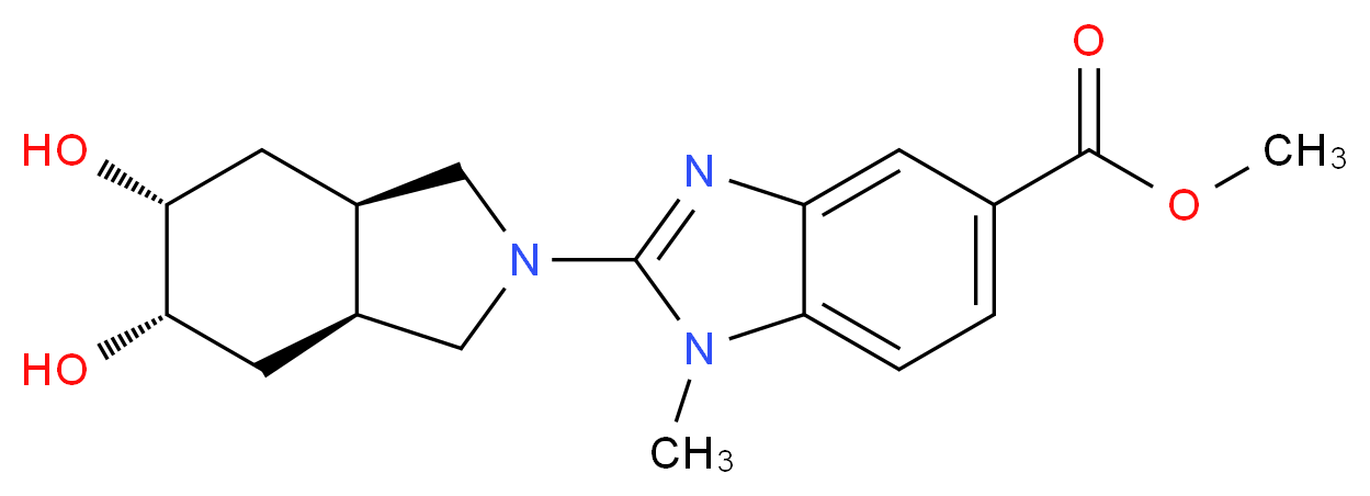 methyl 2-[(3aR*,5R*,6S*,7aS*)-5,6-dihydroxyoctahydro-2H-isoindol-2-yl]-1-methyl-1H-benzimidazole-5-carboxylate_分子结构_CAS_)